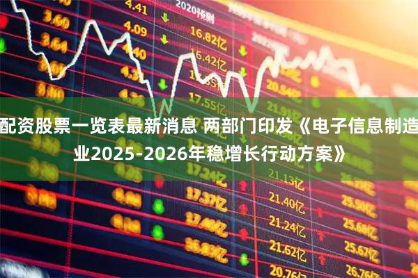 配资股票一览表最新消息 两部门印发《电子信息制造业2025-2026年稳增长行动方案》